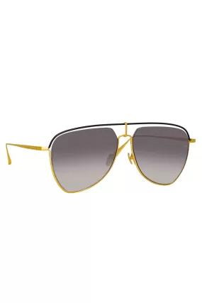 Alma Aviator Sunglasses in Yellow Gold