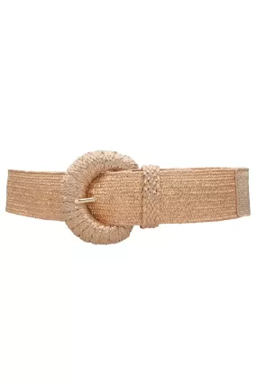 BIGGER IS BETTER METALLIC BELT ROSE GOLD