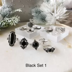 Black Ring Sets - 3 Designs - LAST CHANCE