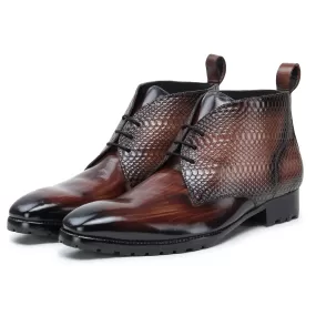 Classic Chukka Boots- Python Brown