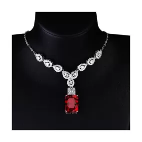 Dazzling Beauty Ruby Gemstone Pendant Necklace