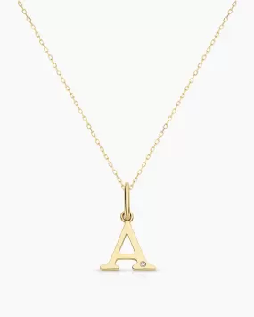 Diamond Vintage Alphabet Necklace