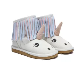 EVERAU Kid Sheepskin Boots Unicorn Kids Plus