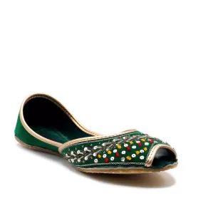 Green Ethnic Peep Toe 094131