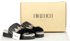 INUIKII Cream Cream/ Black Flat Mules / Slides BNIB  UK 4 EU 37 👠