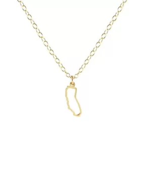 Kris Nations California Outline Charm Necklace - Gold