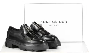 Kurt Geiger Black Leather Bird Eagle Chunky Loafers BNIB UK 6 EU 39 👠