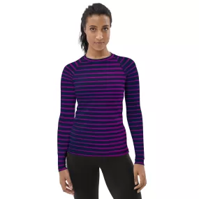 Lavender Wedges Women's Rash Guard