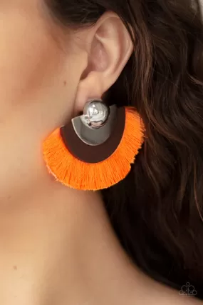 Paparazzi Accessories - Fan The FLAMBOYANCE - Orange Earrings