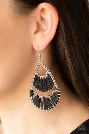 Paparazzi Accessories - Samba Scene - Black Earrings