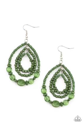 Prana Party - Green Paparazzi Earrings