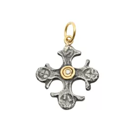 Prehistoric Works Sterling Silver Small Byzantine Cross Pendant