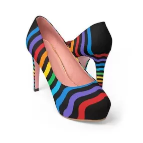 Rainbow Black Style Platform Shoes