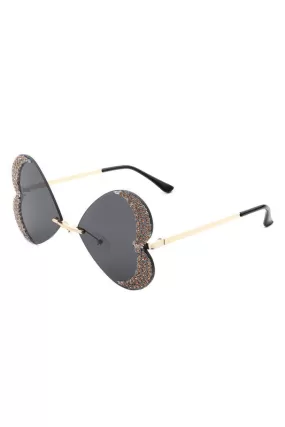 Rimless Butterfly Tinted Sunglasses