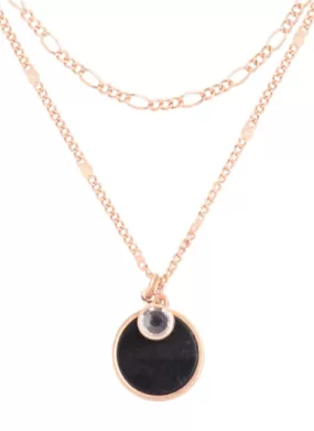 Round Stone Pendent Short Necklace