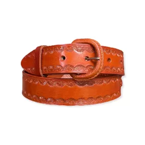 Silver Wolf Belt - Cognac