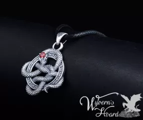 Slithering Snake Elder Futhark Rune Circle Necklace