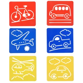 tibetara About 14*15cm Transportation stencils set plastic Stencil Cute transportation bullet journal accessories 6 each/lot