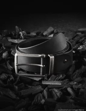 Vegetable Tanned Leather Belt | Carbon Black