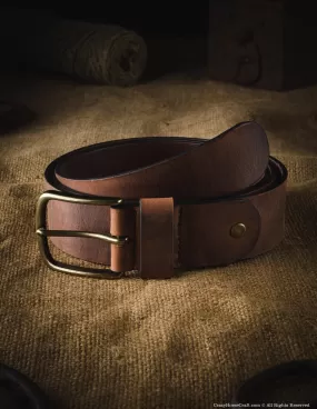 Vegetable Tanned Leather Belt | Classic Brown