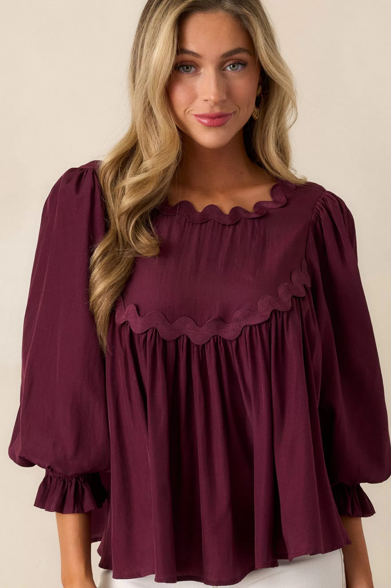 Windswept Wishes Dark Sangria Blouse