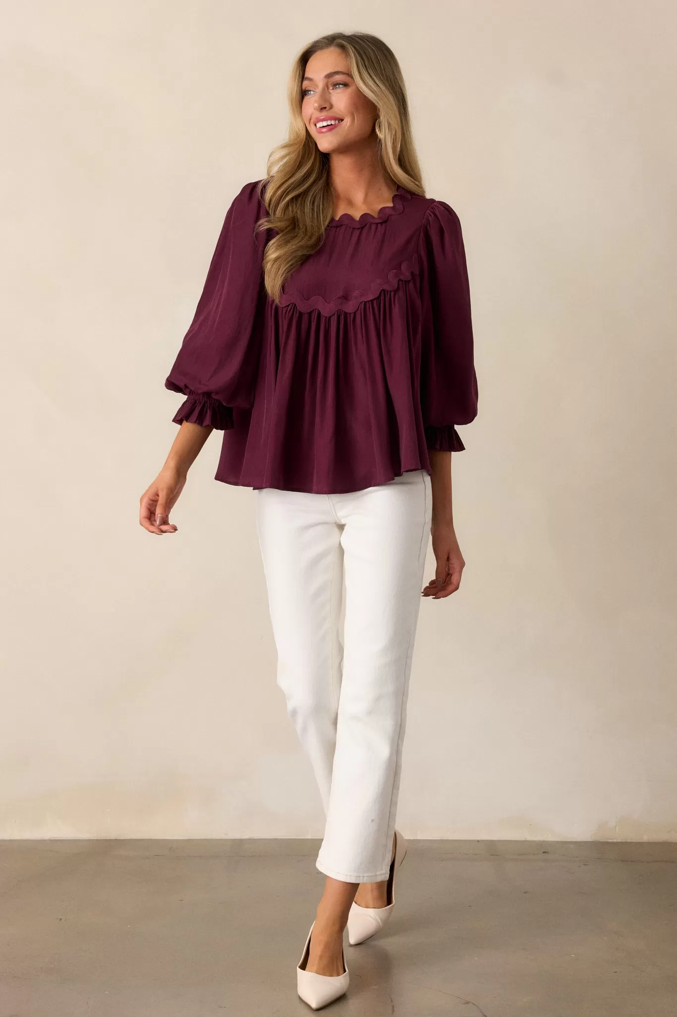 Windswept Wishes Dark Sangria Blouse