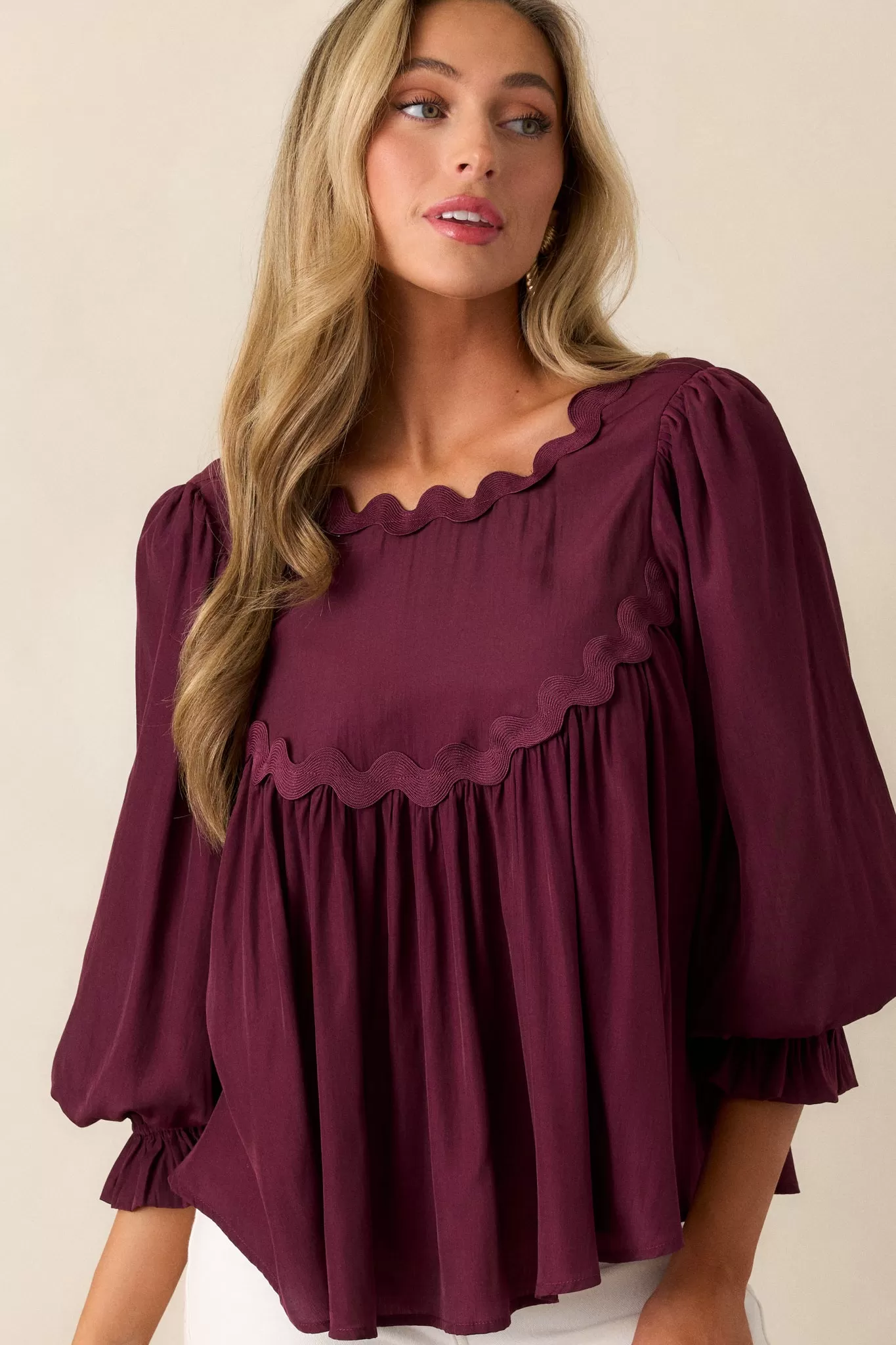 Windswept Wishes Dark Sangria Blouse